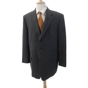Hickey Freeman for Nordstrom Mens Three Button Blazer Jacket Gray Size 42 Long